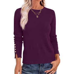 image:imageANRABESS Sweaters for Women Lightweight Buttons Long Sleeve Fall OutfitsDark Purple