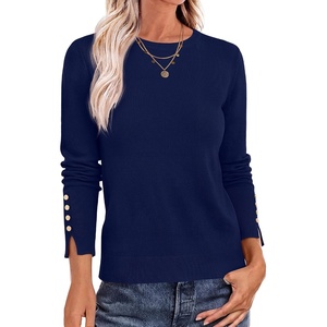 image:imageANRABESS Sweaters for Women Lightweight Buttons Long Sleeve Fall OutfitsNavy Blue