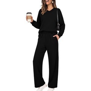 image:imageANRABESS Two Piece Lounge Sets for Women Fall SweatsuitsBlack