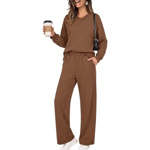 image:imageANRABESS Two Piece Lounge Sets for Women Fall SweatsuitsBrown
