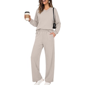 image:imageANRABESS Two Piece Lounge Sets for Women Fall SweatsuitsGrey Khaki