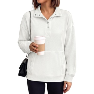 image:imageANRABESS Waffle Knit Sweatshirt for Women Henley ShirtsWhite