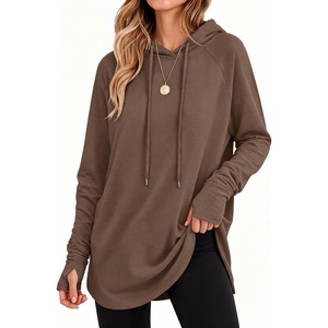 image:imageANRABESS Womens Hoodies Long Sleeve Loose Fit Tunic TopsBrown