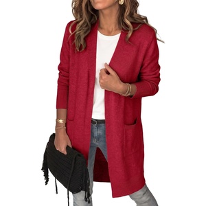 image:imageANRABESS Womens Lightweight Long Cardigan Sweaters 2026 Fall OutfitsRed