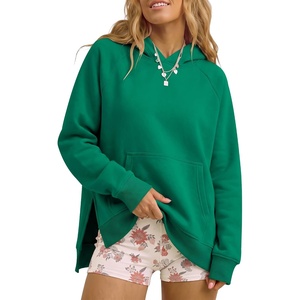 image:imageANRABESS Womens Oversized Hoodies Slit Side SweatshirtsGreen