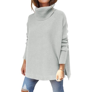 image:imageANRABESS Womens Turtleneck Oversized Sweaters Fall OutfitsSilver