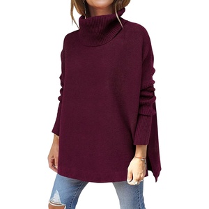 image:imageANRABESS Womens Turtleneck Oversized Sweaters Fall OutfitsWine Red