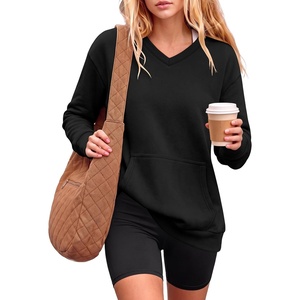 image:imageANRABESS Womens V Neck Long Sleeve SweatshirtsBlack