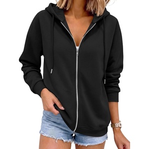 image:imageANRABESS Womens Zip Up Hoodie Long Sleeve Hooded Sweatshirts FallBlack