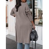 image:imageANRABESS Cardigan Sweater for Womens 2026 Fall Oversized with PocketsGrey Khaki