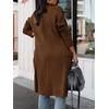 image:imageANRABESS Cardigan Sweater for Womens 2026 Fall Oversized with PocketsRed Brown Auburn