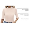 image:imageANRABESS Mock Neck Tops for Women Half Sleeve Ribbed Knit Slim Fit TShirtsBeige
