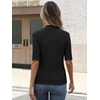 image:imageANRABESS Mock Neck Tops for Women Half Sleeve Ribbed Knit Slim Fit TShirtsBlack