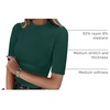 image:imageANRABESS Mock Neck Tops for Women Half Sleeve Ribbed Knit Slim Fit TShirtsDeep Green