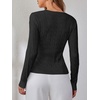 image:imageANRABESS Sweaters for Women Fall Long Sleeve Cable Knit Fitted PulloverBlack