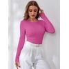 image:imageANRABESS Sweaters for Women Fall Long Sleeve Cable Knit Fitted PulloverHot Pink