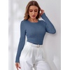 image:imageANRABESS Sweaters for Women Fall Long Sleeve Cable Knit Fitted PulloverIndigo
