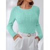 image:imageANRABESS Sweaters for Women Fall Long Sleeve Cable Knit Fitted PulloverLake