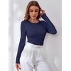 image:imageANRABESS Sweaters for Women Fall Long Sleeve Cable Knit Fitted PulloverNavy Blue