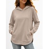 image:imageANRABESS Womens Fashion Hoodie with PocketsGrey Beige
