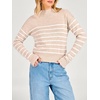 image:imageANRABESS Womens Long Sleeve Lightweight Mock Neck Fall SweatersBeige White Striped