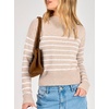 image:imageANRABESS Womens Long Sleeve Lightweight Mock Neck Fall SweatersBeige White Striped