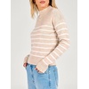 image:imageANRABESS Womens Long Sleeve Lightweight Mock Neck Fall SweatersBeige White Striped