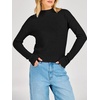 image:imageANRABESS Womens Long Sleeve Lightweight Mock Neck Fall SweatersBlack