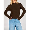 image:imageANRABESS Womens Long Sleeve Lightweight Mock Neck Fall SweatersBrown