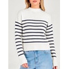 image:imageANRABESS Womens Long Sleeve Lightweight Mock Neck Fall SweatersWhite Navy Blue Striped