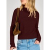 image:imageANRABESS Womens Long Sleeve Lightweight Mock Neck Fall SweatersWine Red