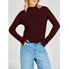 image:imageANRABESS Womens Long Sleeve Lightweight Mock Neck Fall SweatersWine Red