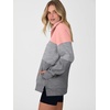 image:imageANRABESS Womens Quarter Zip Pullover Oversized Color Block SweatshirtsPink Grey