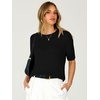 image:imageANRABESS Womens Short Sleeve Cropped Sweater Crop Top 2026 Cute Fall OutfitBlack