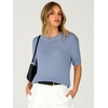 image:imageANRABESS Womens Short Sleeve Cropped Sweater Crop Top 2026 Cute Fall OutfitDusty Blue