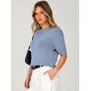 image:imageANRABESS Womens Short Sleeve Cropped Sweater Crop Top 2026 Cute Fall OutfitDusty Blue