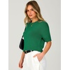 image:imageANRABESS Womens Short Sleeve Cropped Sweater Crop Top 2026 Cute Fall OutfitGreen