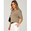 image:imageANRABESS Womens Short Sleeve Cropped Sweater Crop Top 2026 Cute Fall OutfitKhaki