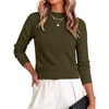 image:imageANRABESS Womens Long Sleeve Lightweight Mock Neck Fall SweatersArmy Green