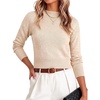 image:imageANRABESS Womens Long Sleeve Lightweight Mock Neck Fall SweatersBeige