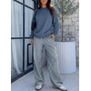 image:imageANRABESS Two Piece Sets for Women Gingham Pants Lounge SetBlue