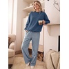 image:imageANRABESS Two Piece Sets for Women Gingham Pants Lounge SetBlue