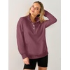 image:imageANRABESS Waffle Knit Sweatshirt for Women Henley ShirtsMauve