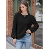 image:imageANRABESS Womens Fall Oversized Long Sleeve Knit SweaterBlack