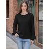 image:imageANRABESS Womens Fall Oversized Long Sleeve Knit SweaterBlack