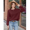 image:imageANRABESS Womens Fall Oversized Long Sleeve Knit SweaterBurgundy