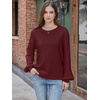 image:imageANRABESS Womens Fall Oversized Long Sleeve Knit SweaterBurgundy