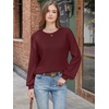 image:imageANRABESS Womens Fall Oversized Long Sleeve Knit SweaterBurgundy