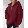 image:imageANRABESS Womens Oversized Long Sleeve Quarter Zip Pullover HoodiesBurgundy