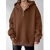 image:imageANRABESS Womens Oversized Long Sleeve Quarter Zip Pullover HoodiesCaramel